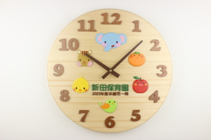 卒園記念品：クラス名を立体イラストでお入れした大きい円形時計